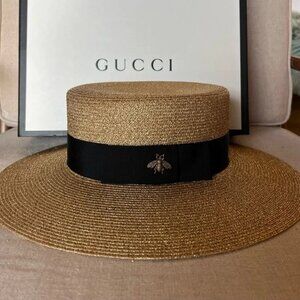 Gucci Gold Straw Hat